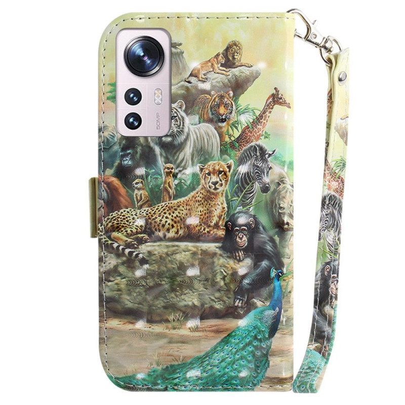 Κάλυμμα Xiaomi 12 / 12X με κορδονι Thong Safari Animals